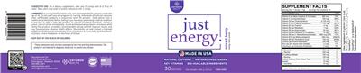 Centurion Health Just Energy Mixed Berry source label used in the packaging illustration