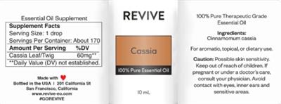 Revive Cassia source label used in the packaging illustration