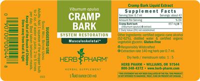 Herb Pharm Cramp Bark product packaging