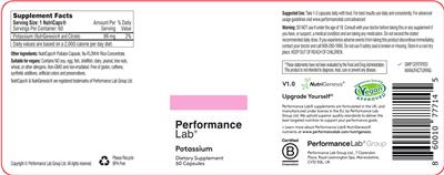Performance Lab Potassium source label used in the packaging illustration