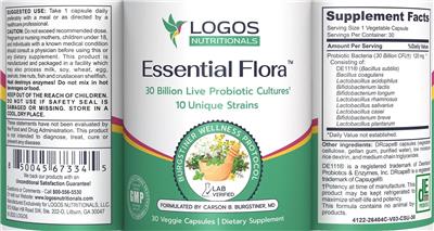 Logos Nutritionals Essential Flora product packaging