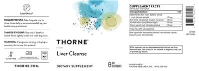 Thorne Liver Cleanse source label used in the packaging illustration