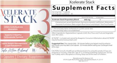 Beneve Xcelerate Stack 3 source label used in the packaging illustration