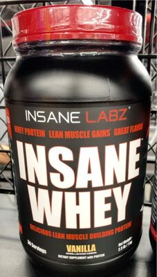 Insane Labz Insane Whey Vanilla source label used in the packaging illustration