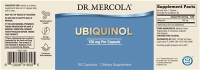 Dr. Mercola Ubiquinol 150 mg source label used in the packaging illustration