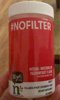 N by Nutrilite #NoFilter Natural Watermelon Passionfruit Flavor source label used in the packaging illustration