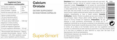 SuperSmart Calcium Orotate source label used in the packaging illustration