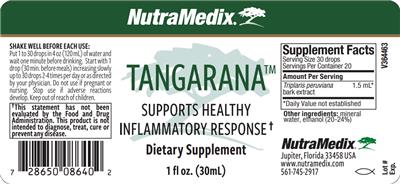 NutraMedix Tangarana source label used in the packaging illustration