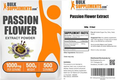 BulkSupplements.com Passion Flower Extract product packaging