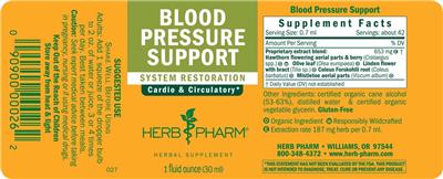 Herb Pharm Blood Pressure Support source label used in the packaging illustration