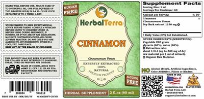 Herbal Terra Cinnamon Sugar Free Alcohol Free product packaging