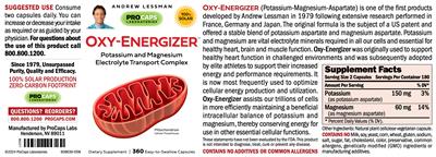 ProCaps Laboratories OxyEnergizer source label used in the packaging illustration
