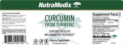 NutraMedix Curcumin from Turmeric source label used in the packaging illustration