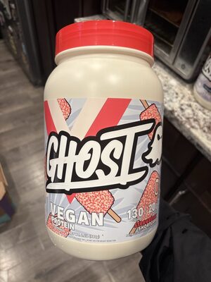GHOST Vegan Protein Strawberry Shortcake source label used in the packaging illustration