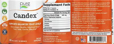 Pure Essence Candex source label used in the packaging illustration