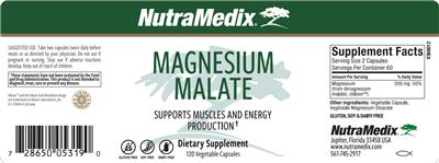 NutraMedix Magnesium Malate source label used in the packaging illustration