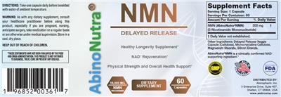 Wholly You NMN Delayed Release source label used in the packaging illustration