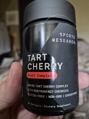 Sports Research Tart Cherry Fruit Complex source label used in the packaging illustration
