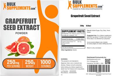 BulkSupplements.com Grapefruit Seed Extract Powder 250 mg product packaging