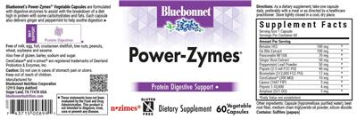 Bluebonnet Power-Zymes source label used in the packaging illustration