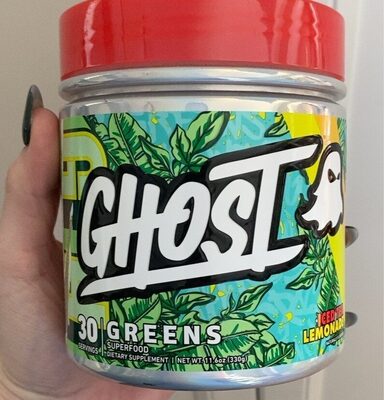 GHOST Greens Iced Tea Lemonade source label used in the packaging illustration