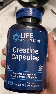 Life Extension Creatine Capsules source label used in the packaging illustration