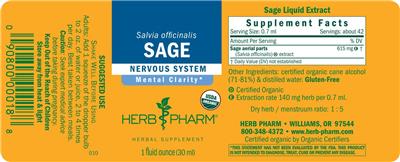 Herb Pharm Sage product packaging