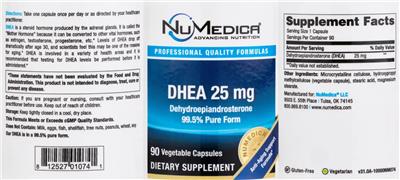 NuMedica DHEA 25 mg source label used in the packaging illustration