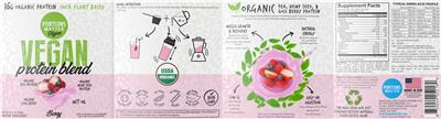 Portions Master Vegan Vegan Protein Blend Berry source label used in the packaging illustration