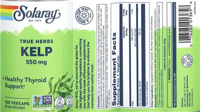 Solaray Kelp 550 mg product packaging