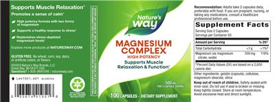 Nature's Way Magnesium Complex 500 mg product packaging