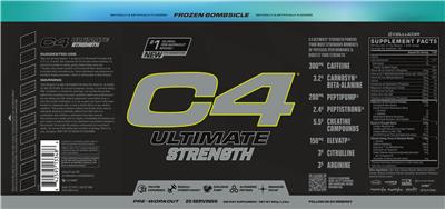 Cellucor C4 Ultimate Strength Frozen Bombsicle source label used in the packaging illustration