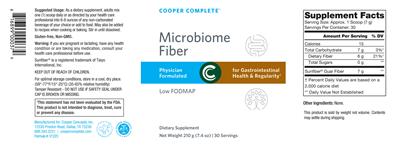 Cooper Complete Microbiome Fiber source label used in the packaging illustration