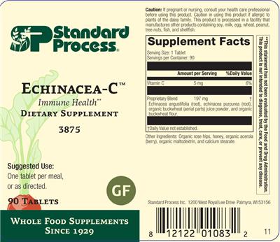 SP Standard Process Echinacea-C source label used in the packaging illustration