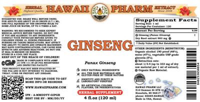 Hawaii Pharm Ginseng product packaging