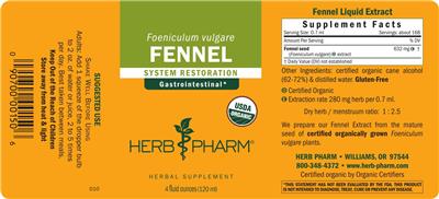 Herb Pharm Fennel product packaging