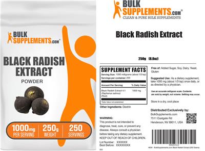 BulkSupplements.com Black Radish Extract Powder 1000 mg product packaging