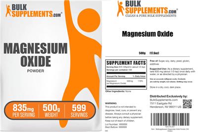 BulkSupplements.com Magnesium Oxide Powder product packaging