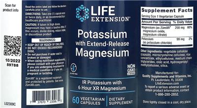 Life Extension Potassium with Extend-Release Magnesium product packaging
