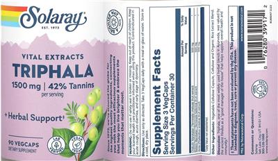 Solaray Triphala 1500 mg product packaging