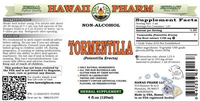 Hawaii Pharm Tormentilla Non-Alcohol product packaging