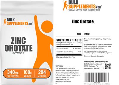 BulkSupplements.com Zinc Orotate Powder 340 mg product packaging