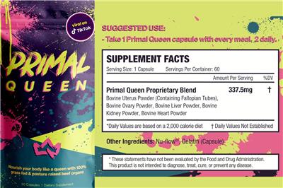 Primal Queen Primal Queen product packaging