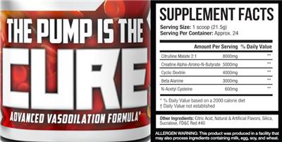 Fit Factor The Pump Is The Cure product packaging