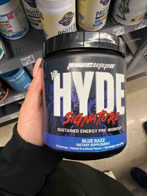ProSupps Mr. Hyde Signature Blue Razz source label used in the packaging illustration