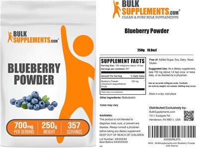 BulkSupplements.com Blueberry Powder 700 mg product packaging