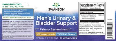 Swanson Men's Urinary & Bladder Support source label used in the packaging illustration