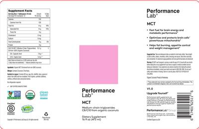 Performance Lab MCT source label used in the packaging illustration