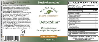 Native Remedies DetoxSlim source label used in the packaging illustration