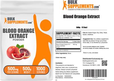 BulkSupplements.com Blood Orange Extract Powder 500 mg product packaging
